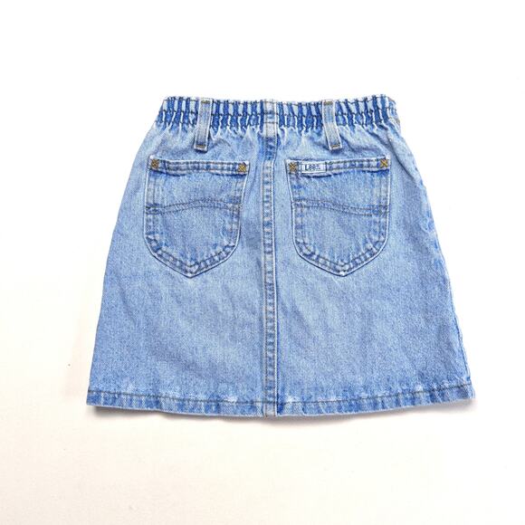 Vintage Lee Skirt Girls Size 5 Light Wash Mini Denim - Picture 4 of 7